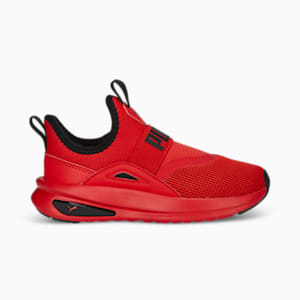 キッズ ソフトライド エンゾ EVO スリッポン スニーカー 17-21cm, For All Time Red-PUMA Black