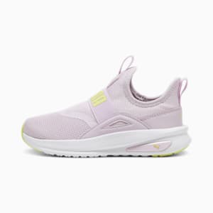SOFT Enzo Evo Slip-On Toddlers' Shoes, Grape Mist-Electric Lime-PUMA White, extralarge