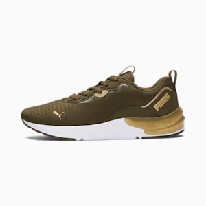 Cell Initiate Women's Running Shoes, Deep Olive-Metallic Gold