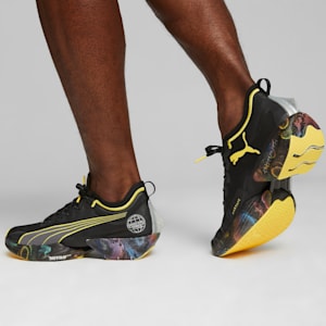 Fast-R NITRO Elite 'Marathon Series' Men's Running Shoes, PUMA Black-Yellow Blaze-Strawberry Burst, extralarge-GBR