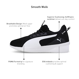Smooth Walk Men's Running Shoes, PUMA Black-PUMA White, extralarge-IND