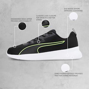 Walk Max Men's Running Shoes, PUMA Black-PUMA White-Lime Squeeze, extralarge-IND