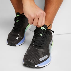 Velocity Nitro 2 Fade Men's Running Shoes, PUMA Black-Elektro Purple-PUMA Silver, extralarge-IND