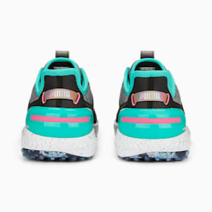 メンズ ゴルフ PUMA x PTC イグナイト エレベート ラバーソール スパイクレス シューズ, PUMA Black-AQUA GREEN-SHOCKING PINK