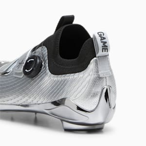 PUMA x ALEX TOUSSAINT PWR Spin Unisex Indoor Cycling Shoes, Matte Silver-PUMA Black, extralarge-IND