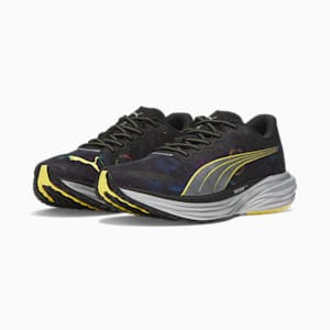 Zapatos Deviate NITRO™ 2 'Marathon Series' de hombre para correr, PUMA Black-Yellow Blaze-Strawberry Burst, extragrande