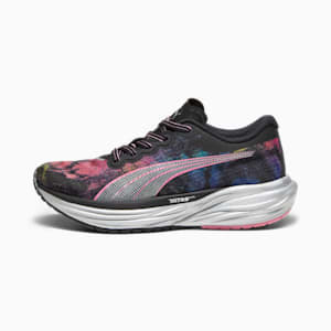 Tenis para correr Deviate NITRO 2 'Marathon Series' para mujer, PUMA Black-Strawberry Burst-Yellow Blaze, extralarge