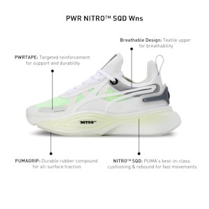 PWR NITRO SQD Women's Training Shoes, PUMA White-Speed Green, extralarge-IND