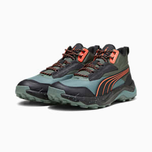 Tenis para senderismo Obstruct Pro Mid, Eucalyptus-PUMA Black-Neon Sun, extralarge