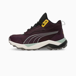 Obstruct Pro Mid Trail Running Shoes, Midnight Plum-Green Fog, extralarge-IND