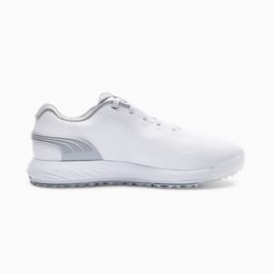 Alphacat Nitro Golf Shoes Men, PUMA White-Flat Light Gray-PUMA Silver