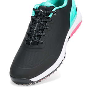 メンズ ゴルフ アルファキャット ニトロ スパイクレス シューズ, PUMA Black-AQUA GREEN-SHOCKING PINK, extralarge-JPN