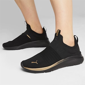 Softride Pro Echo Slip Metal Women's Running Shoes, PUMA Black-PUMA Gold, extralarge-IND