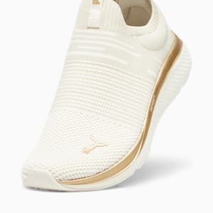 Softride Pro Echo Slip Metal Women's Running Shoes, Warm White-Alpine Snow-PUMA Gold, extralarge-IND