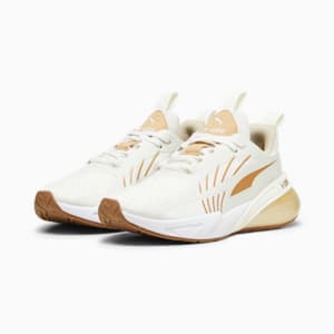 X-Cell Action Molten Metal Women's Running Shoes, Warm White-Toasted Almond-PUMA Gold, extralarge-IND