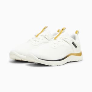 SOFTRIDE Remi Molten Metal Women's Running Shoes, PUMA White-PUMA Gold-PUMA Black, extralarge-IND
