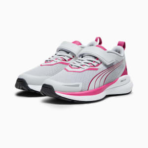 Tenis deportivos para niños Kruz, Ash Gray-Pinktastic-PUMA Silver, extralarge