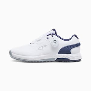 メンズ ゴルフ アルファキャット ニトロ ディスク スパイクレス シューズ, PUMA White-PUMA Navy-Ash Gray-PUMA Silver, extralarge-JPN