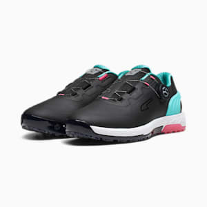 メンズ ゴルフ アルファキャット ニトロ ディスク スパイクレス シューズ, PUMA Black-AQUA GREEN-SHOCKING PINK, extralarge-JPN