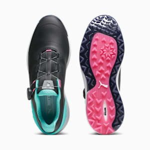 メンズ ゴルフ アルファキャット ニトロ ディスク スパイクレス シューズ, PUMA Black-AQUA GREEN-SHOCKING PINK, extralarge-JPN