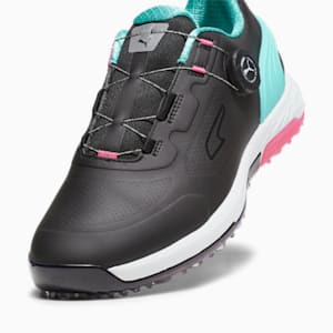 メンズ ゴルフ アルファキャット ニトロ ディスク スパイクレス シューズ, PUMA Black-AQUA GREEN-SHOCKING PINK, extralarge-JPN