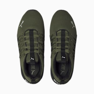 Axelion Refresh Wide Men's Running Shoes, Dark Green Moss-PUMA Black-Feather Gray