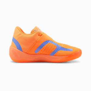Neymar Jr Rise NITRO Basketball Shoes, Ultra Orange-Blue Glimmer-PUMA White