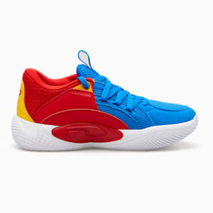 メンズ PUMA x スーパーマン 85周年 カオス コートライダー バスケットボールシューズ, Racing Blue-Yellow Sizzle-For All Time Red, extralarge-JPN