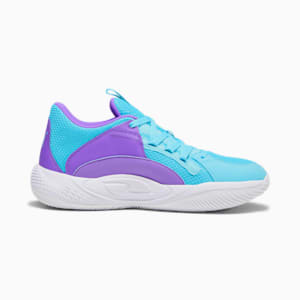 Tenis de baloncesto Court Rider Chaos Team, Purple Glimmer-Bright Aqua-PUMA White, extralarge