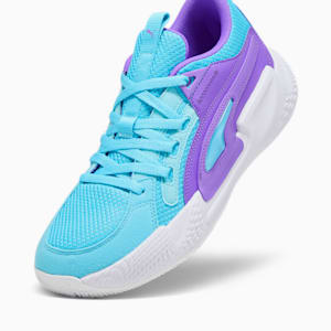 Tenis de baloncesto Court Rider Chaos Team, Purple Glimmer-Bright Aqua-PUMA White, extralarge