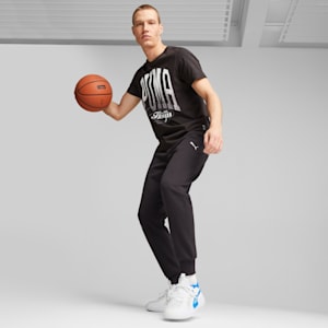 Court Rider Chaos Team Men's Basketball Shoes, Ash Gray-PUMA White-PUMA Black-Ultra Blue-Team Aqua, extralarge