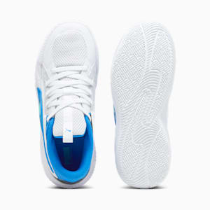 Tenis de baloncesto Court Rider Chaos Team, Ash Gray-PUMA White-PUMA Black-Ultra Blue-Team Aqua, extralarge