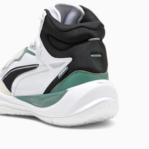 メンズ プレイメーカー プロ ミッド プラス バスケットボールシューズ, PUMA Black-Ash Gray-Eucalyptus-Alpine Snow, extralarge-JPN