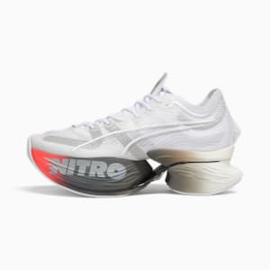 FastRoid Running Shoes, PUMA White-PUMA Silver-Cherry Tomato, extralarge