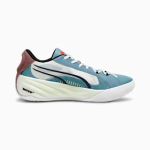 Tenis de básquetbol All-Pro NITRO para hombre, Bold Blue-Dark Clove-Pro Green-Fire Orchid-Koral Ice, extralarge