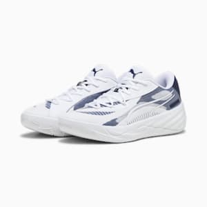 All-Pro NITRO™ Team Unisex Basketball Shoes, PUMA White-PUMA Navy-Lime Squeeze, extralarge-IND