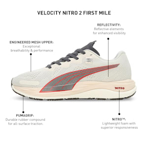 PUMA x FIRST MILE Velocity NITRO 2 Men's Running Shoes, Alpine Snow-Cool Dark Gray-Astro Red, extralarge-IND