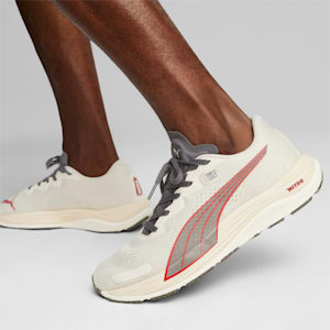 Zapatos PUMA x FIRST MILE Velocity NITRO™ 2 de hombre para correr, Alpine Snow-Cool Dark Gray-Astro Red, extragrande