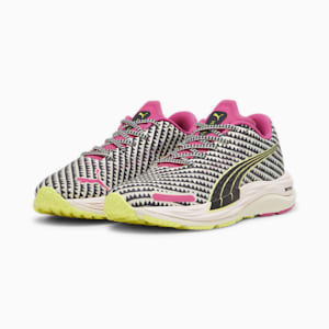 PUMA x lemlem Velocity NITRO™ 2 Women's Running Shoes, Ghost Pepper-PUMA Black-Pink Glimmer, extralarge-IND