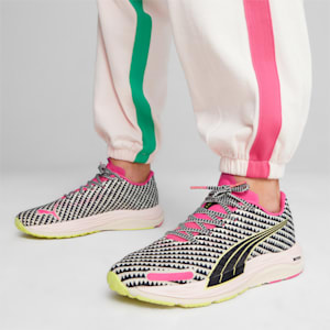 PUMA x lemlem Velocity NITRO 2 Women's Running Shoes, Ghost Pepper-PUMA Black-Pink Glimmer, extralarge-IND
