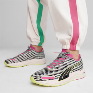 PUMA x lemlem Velocity NITRO™ 2 Women's Running Shoes, Ghost Pepper-PUMA Black-Pink Glimmer, extralarge-IND