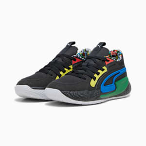 Court Rider Chaos Trash Talk Unisex Basketball Sneakers, PUMA Black-Pelé Yellow-Archive Green-Racing Blue-PUMA White, extralarge-IND