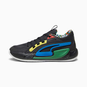 Court Rider Chaos Trash Talk Unisex Basketball Sneakers, PUMA Black-Pelé Yellow-Archive Green-Racing Blue-PUMA White, extralarge-IND