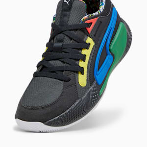 Tenis de basquetbol Court Rider Chaos Trash Talk, PUMA Black-Pelé Yellow-Archive Green-Racing Blue-PUMA White, extralarge