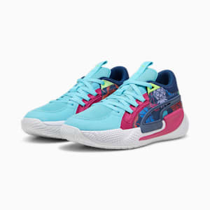 Court Rider Chaos Fresh Men's Basketball Shoes, Persian Blue-Pinktastic-Strawberry Burst-Pro Green-Team Aqua, extralarge