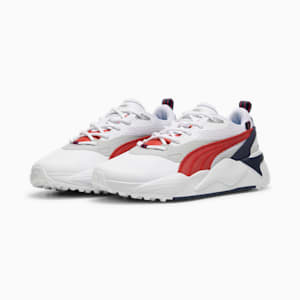 メンズ ゴルフ GS-X エフェクト スパイクレス シューズ, PUMA White-Strong Red-Deep Navy, extralarge-JPN