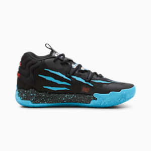 MB.03 Blue Hive Unisex Basketball Shoes, PUMA Black-Bright Aqua, extralarge-IND