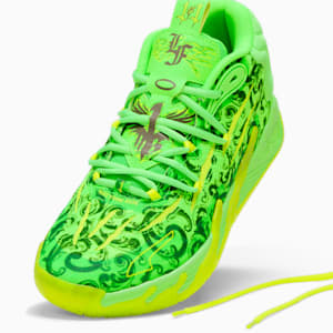 Zapatos de básquetbol PUMA x LAMELO BALL MB.03 LaFrancé para hombre, Fluro Green Pes-PUMA Green-Fluro Yellow Pes, extragrande