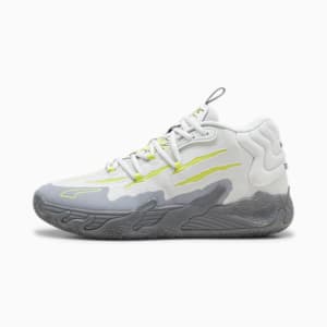 MB.03 Hills Unisex Basketball Shoes, Feather Gray-Lime Smash, extralarge-IND