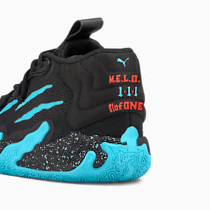 PUMA x LAMELO BALL MB.03 Blue Hive Big Kids' Basketball Shoes, PUMA Black-Bright Aqua, extralarge